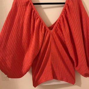 Balloon Sleeve Zara top hot pink